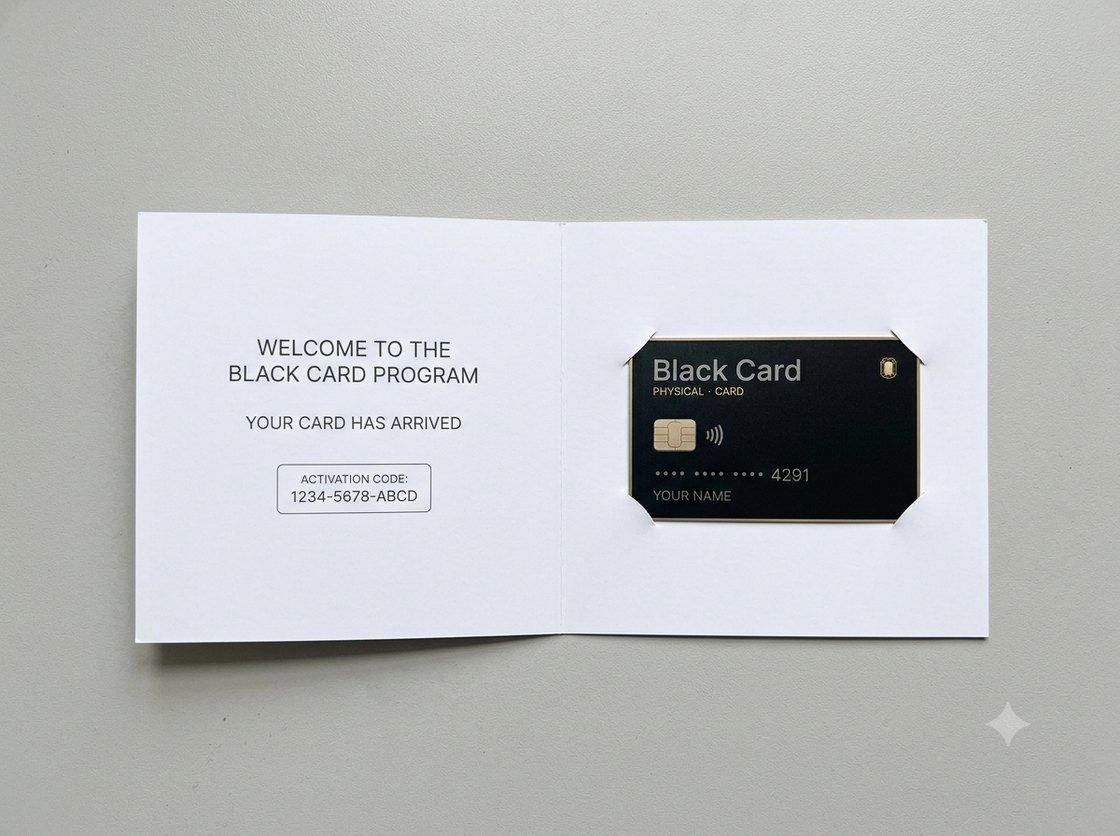 Black Card の台紙と封筒